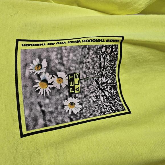 Petals Graphic Long Sleeve T-Shirt - Neon Yellow - Picture 3 of 5